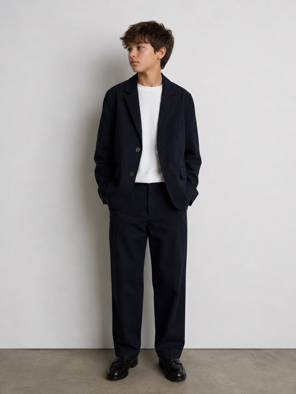 H&M Navy Blue Two-Piece Kids Suit Jacket and Pants